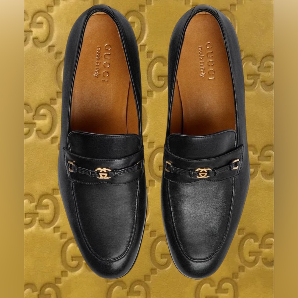 Brand New Gucci Black Loafers with Gold Detail - ( No Low Ball Offers Please ) - Picture 5 of 10
